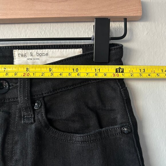 Rag & Bone Nina High Rise Skinny Jeans Black Stretch Denim Size 24 Women's - Picture 9 of 11